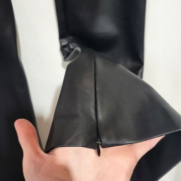 Zara Blogger Fave Faux Leather Pleated High Rise Pants - Picture 8 of 13